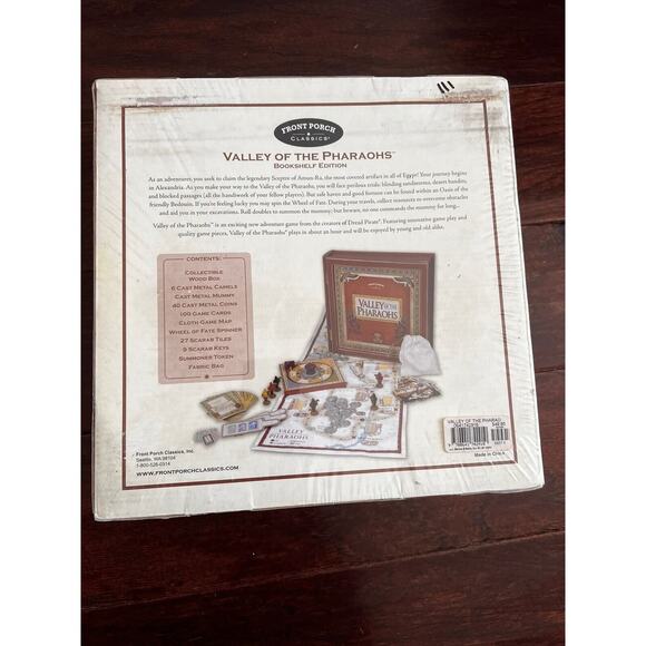 VALLEY OF THE PHARAOHS FRONT PORCH GAMES NEW VINTAGE BOOKSHELF WOOD BOX EDITION - Picture 5 of 8
